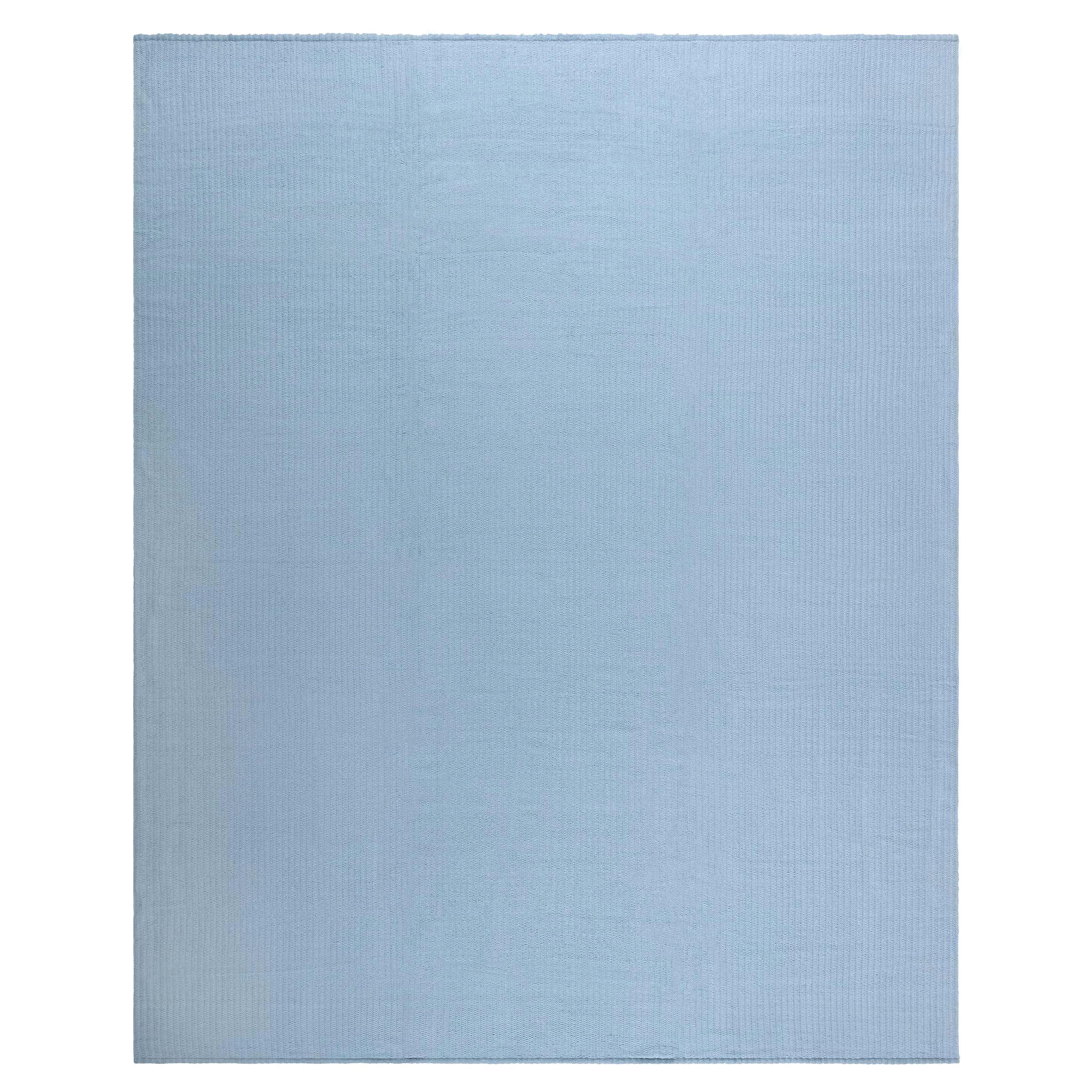 Modern Steel-blue Flat Weave Wool Rug  For Sale