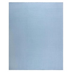 Modern Steel-blue Flat Weave Wool Rug 