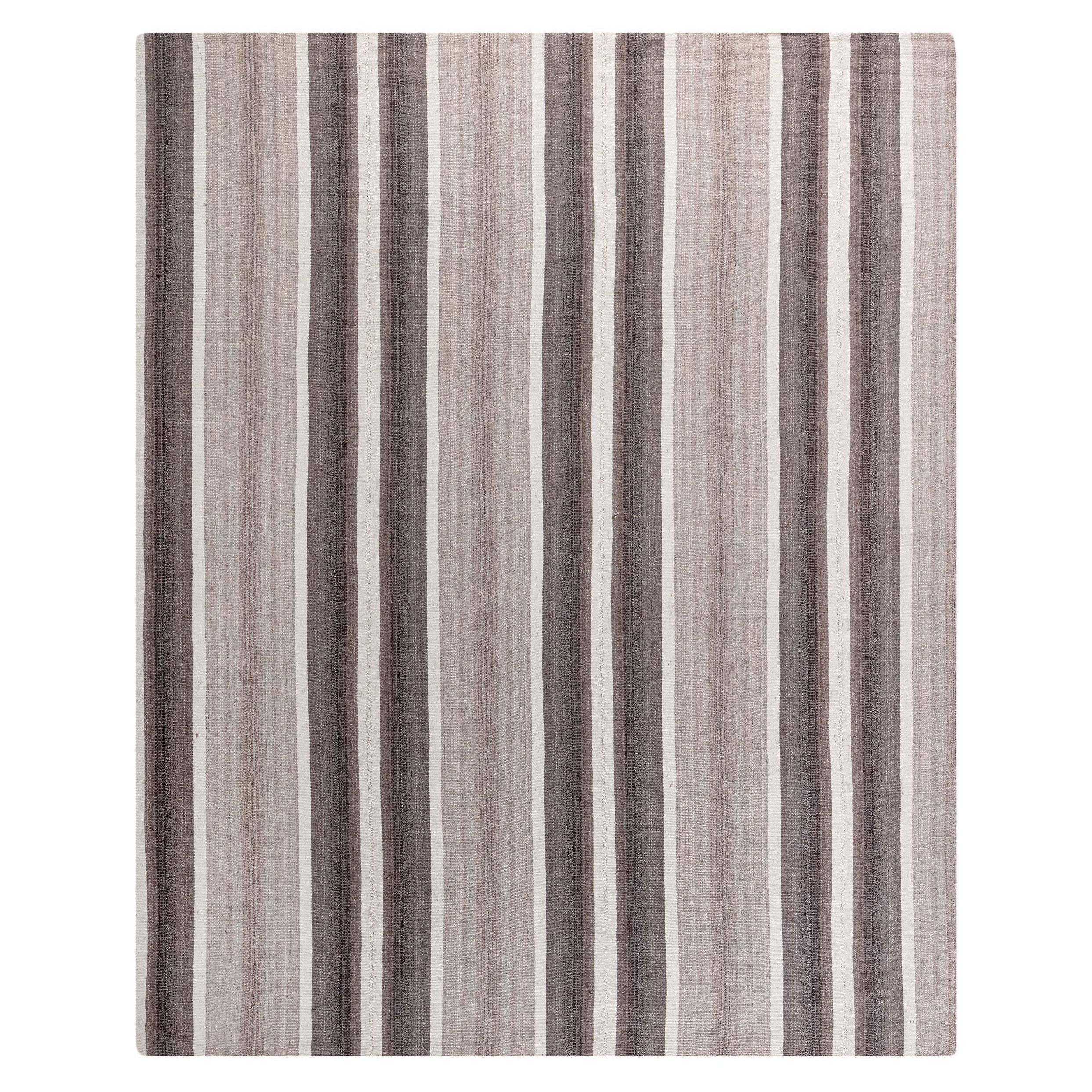Modern Kilim Striped Rug For Sale