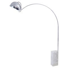 Moderne Stehlampe aus Marmor und Chrom aus der Mitte des Jahrhunderts