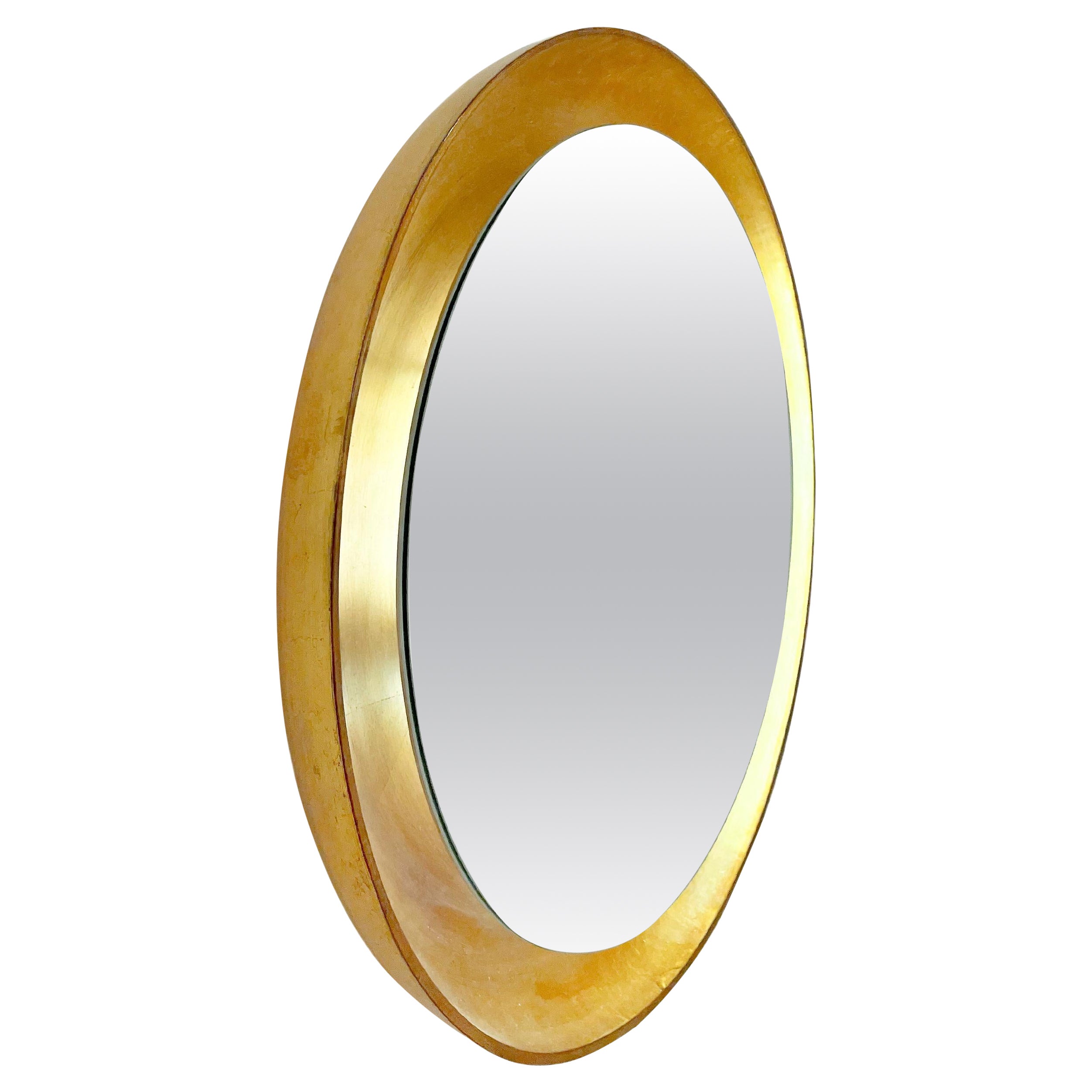 Mid-Century Modern Gold Mirror, Wood, Italy, 1960s For Sale