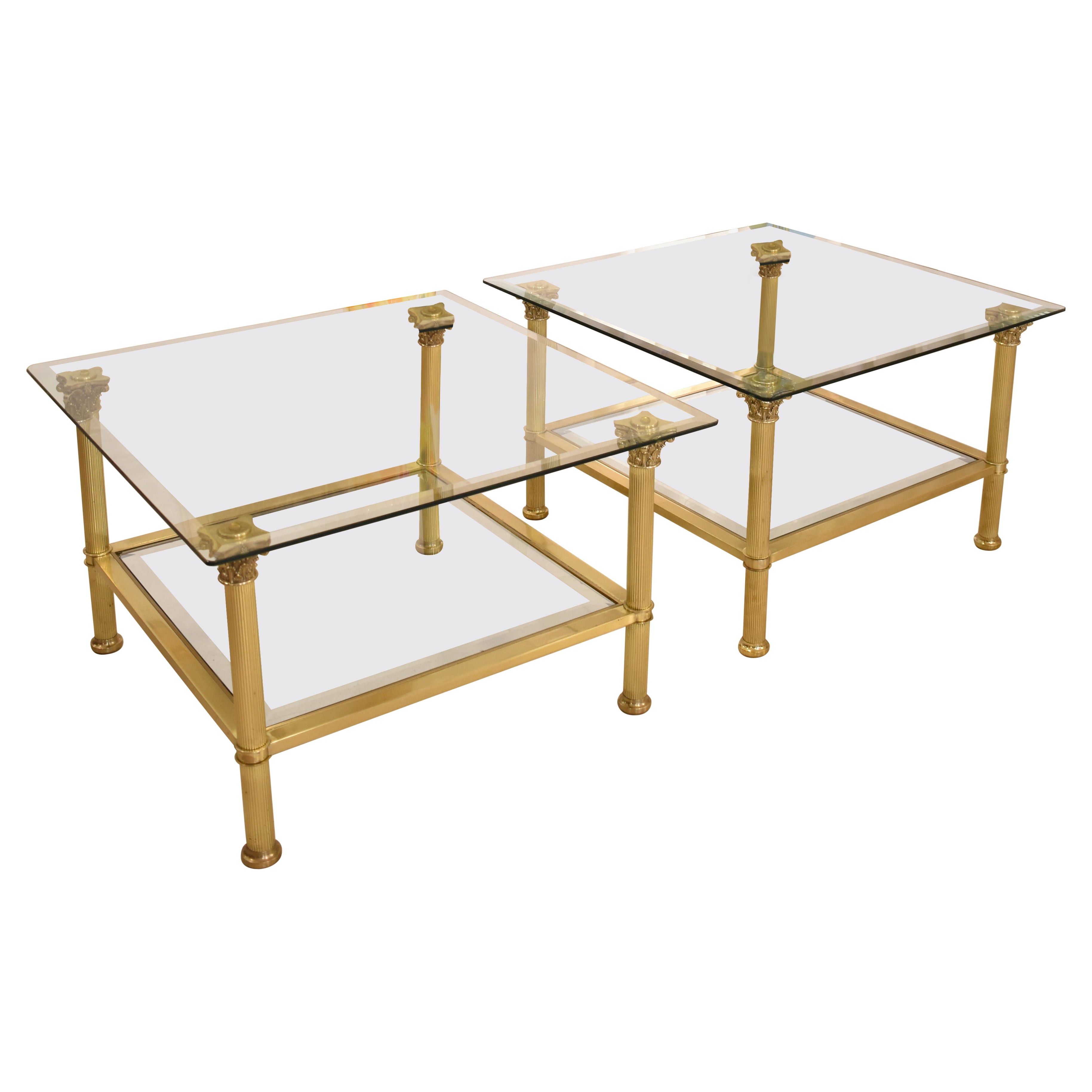 Pair of French Hollywood Regenc Coffee Tables Attributed to Maison Jansen, 1980s For Sale