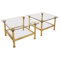 Vintage Pair of French Hollywood Regenc Coffee Tables Attributed to Maison Jansen, 1980s