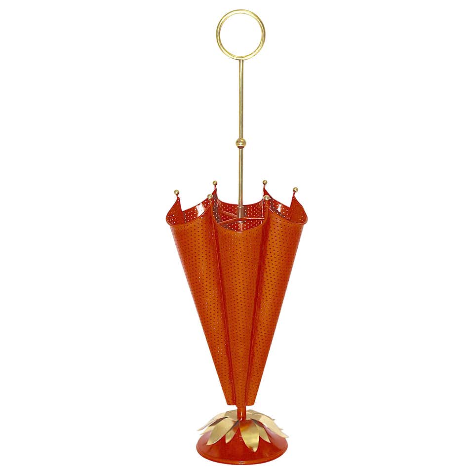 Orange Mid-Century Pluvium Umbrella Stand by Giancarlo Piretti, Italy ...