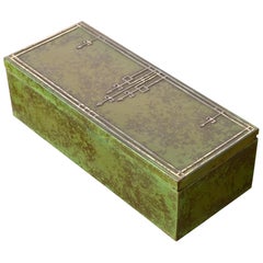 Heintz Arts & Crafts Humidor-Schachtel aus Sterlingsilber auf Bronze