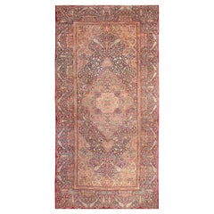 Antique Tapis Persan Kerman 14'3" x 29'8" Antique Floral Animal Design 14'3" x 29'8"