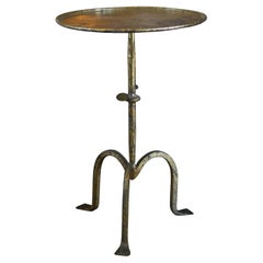 Spanish 1940s Gilt Side Table / Drinks Table / Martini Table, Wrought Iron