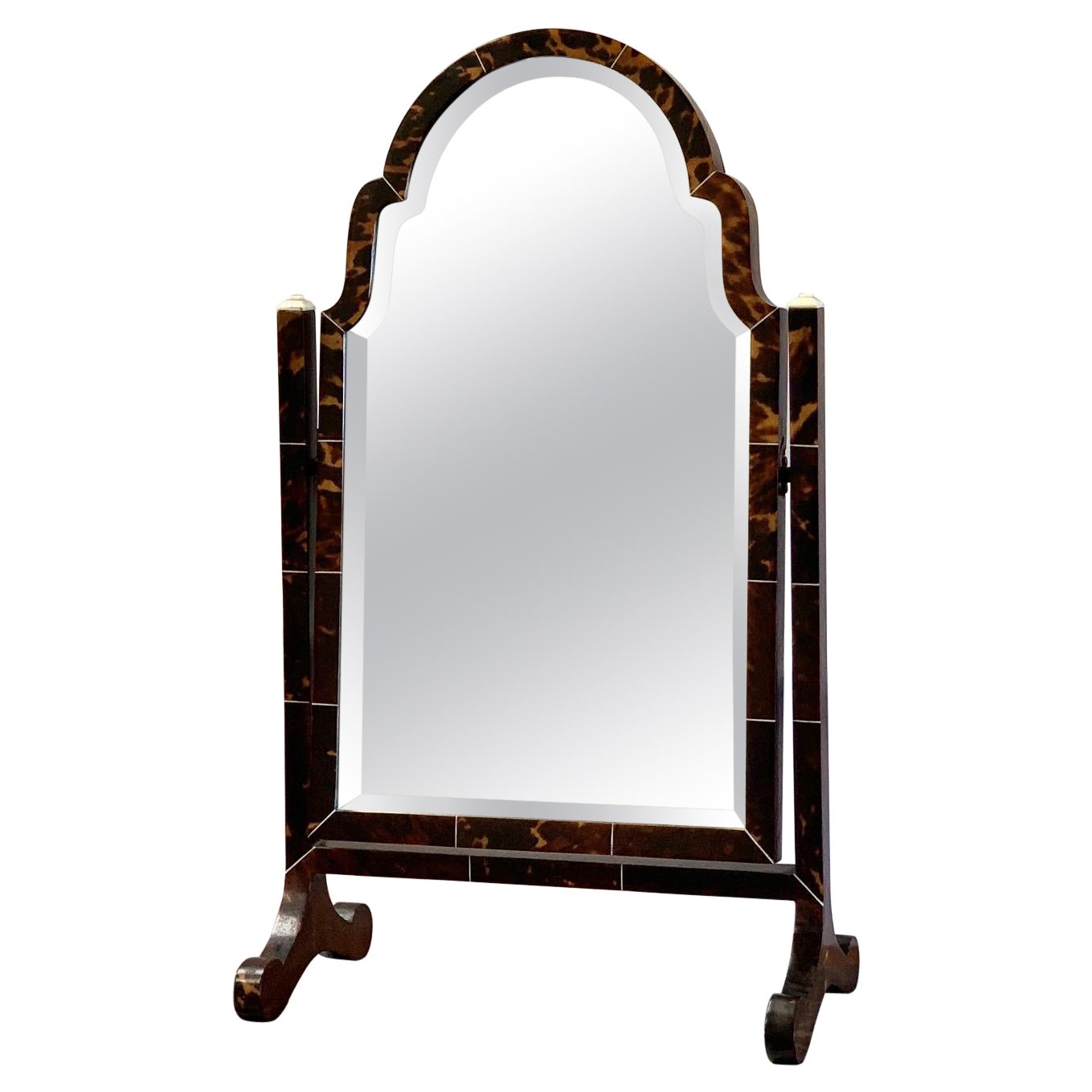 An Edwardian Dressing Mirror Veneered in Tortoiseshell