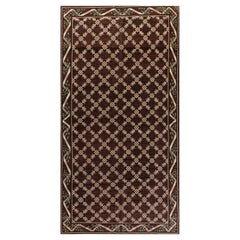 Tapis de laine vintage espagnol Botanic Brown et Ivory