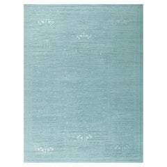 Schwedischer Aqua-Blauer Teppich im Skvattram-Stil von Doris Leslie Blau