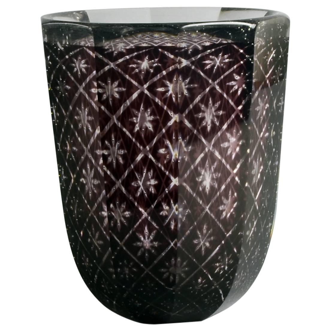 Faceted "Graal" Vase by Edward Hald for Orrefors For Sale