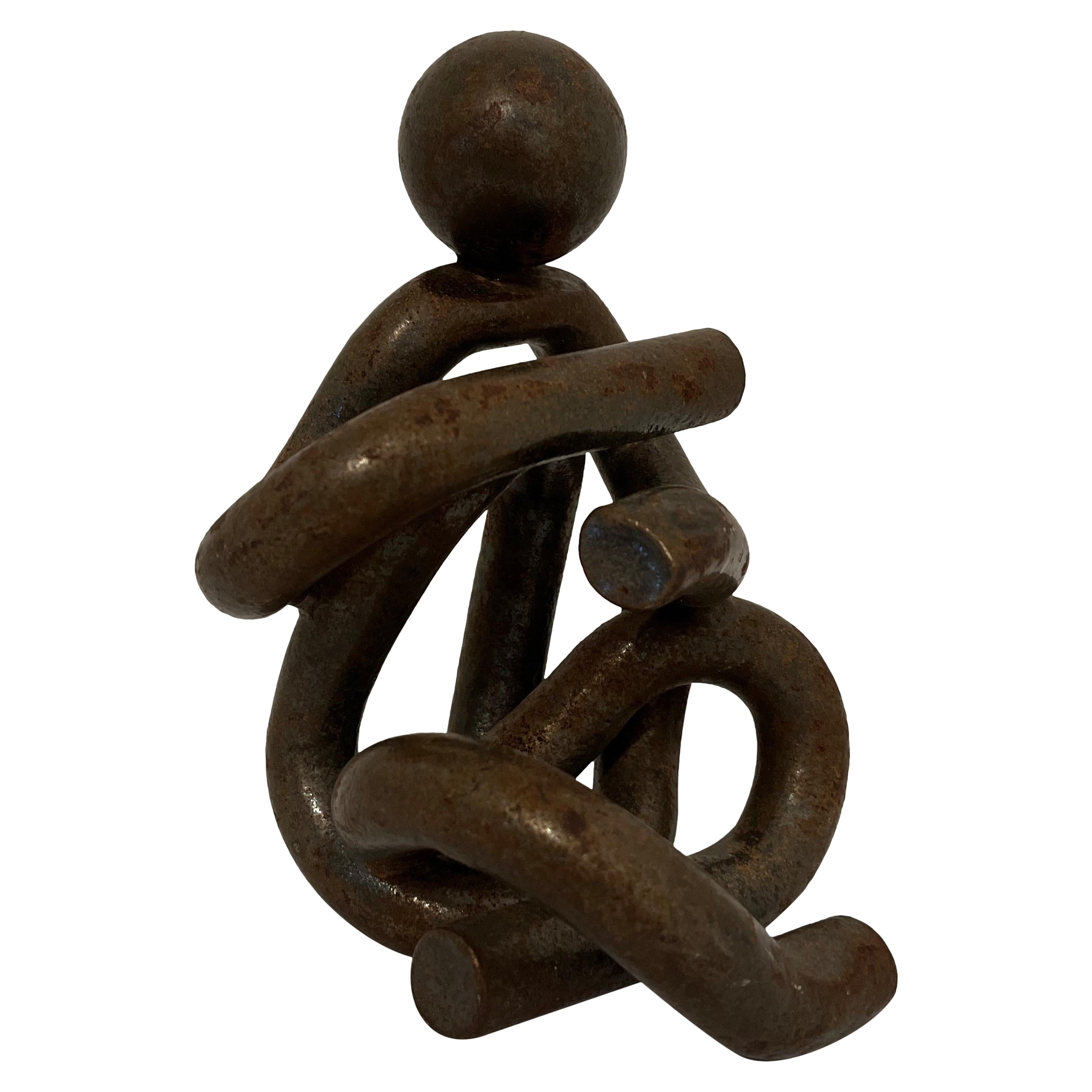 Postmodern Steel Figural Sculpture  For Sale