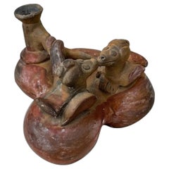 Antique Pre Columbian Terracotta Chimu Vessel Pottery
