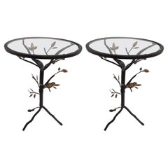 Iron tree and bird table (set of 2)