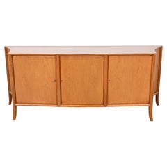 Retro T.H. Robsjohn-Gibbings for Widdicomb Walnut Saber Leg Sideboard or Bar Cabinet