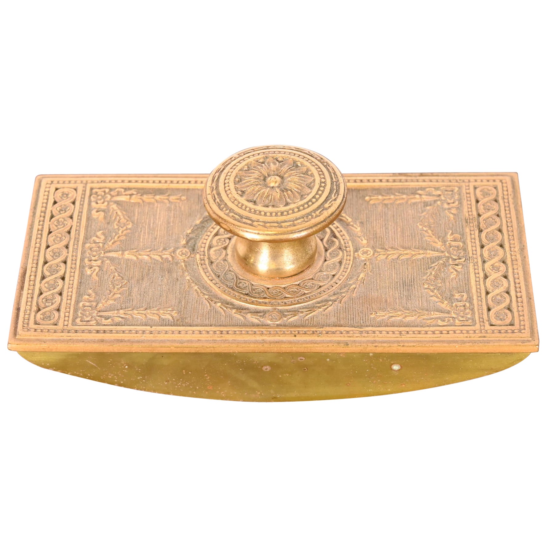 Tiffany Studios New York Adams Bronze Doré Rocker Blotter en vente