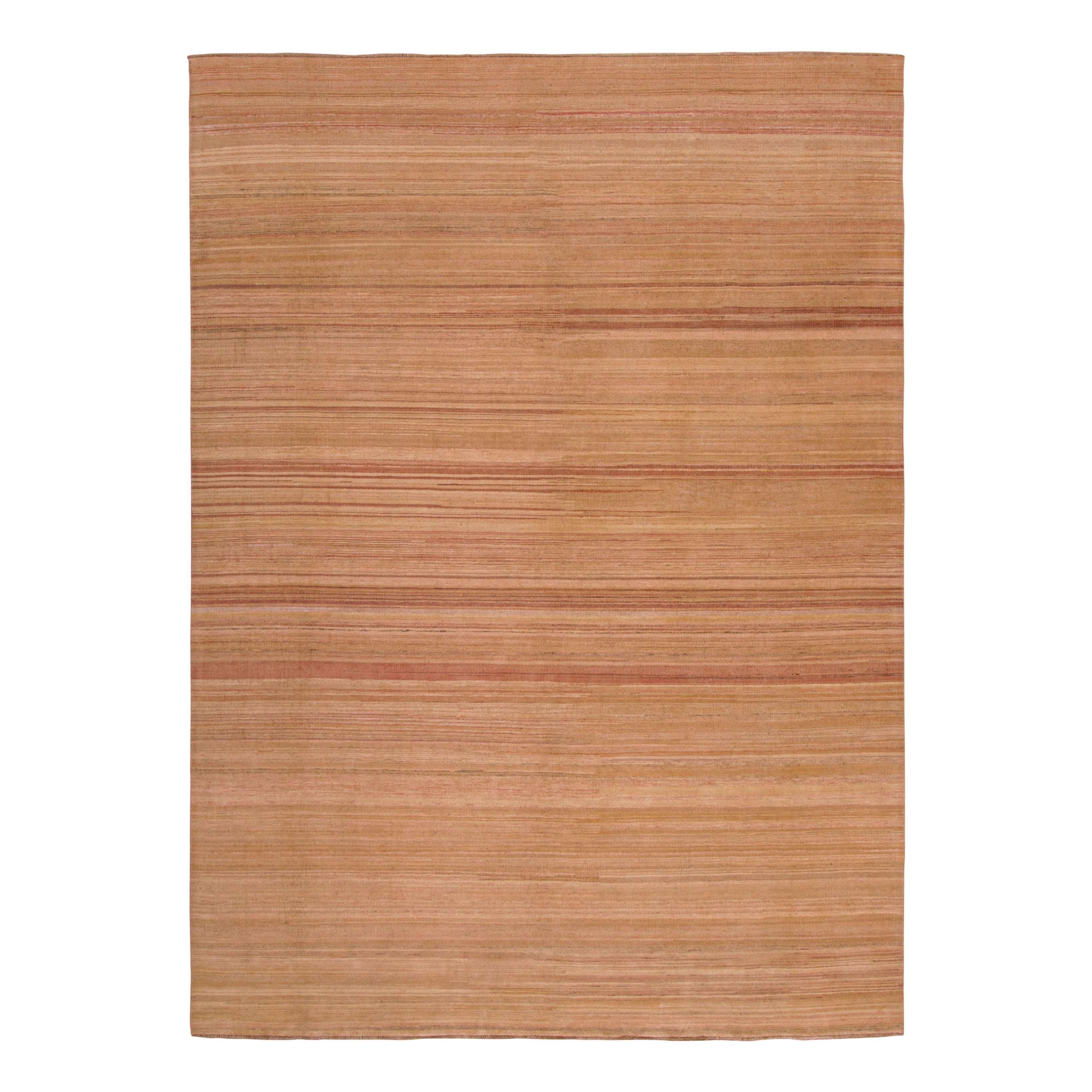 Rug & Kilim’s Modern Textural Rug in Beige-Brown and Red  For Sale