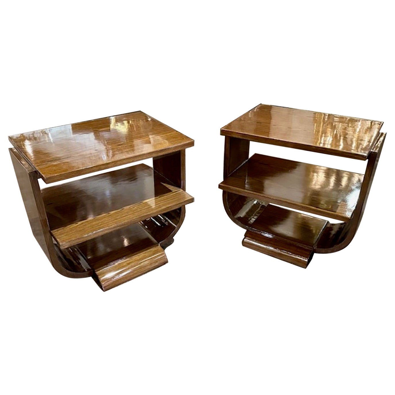 Pair of Italian Art Deco Side Tables For Sale