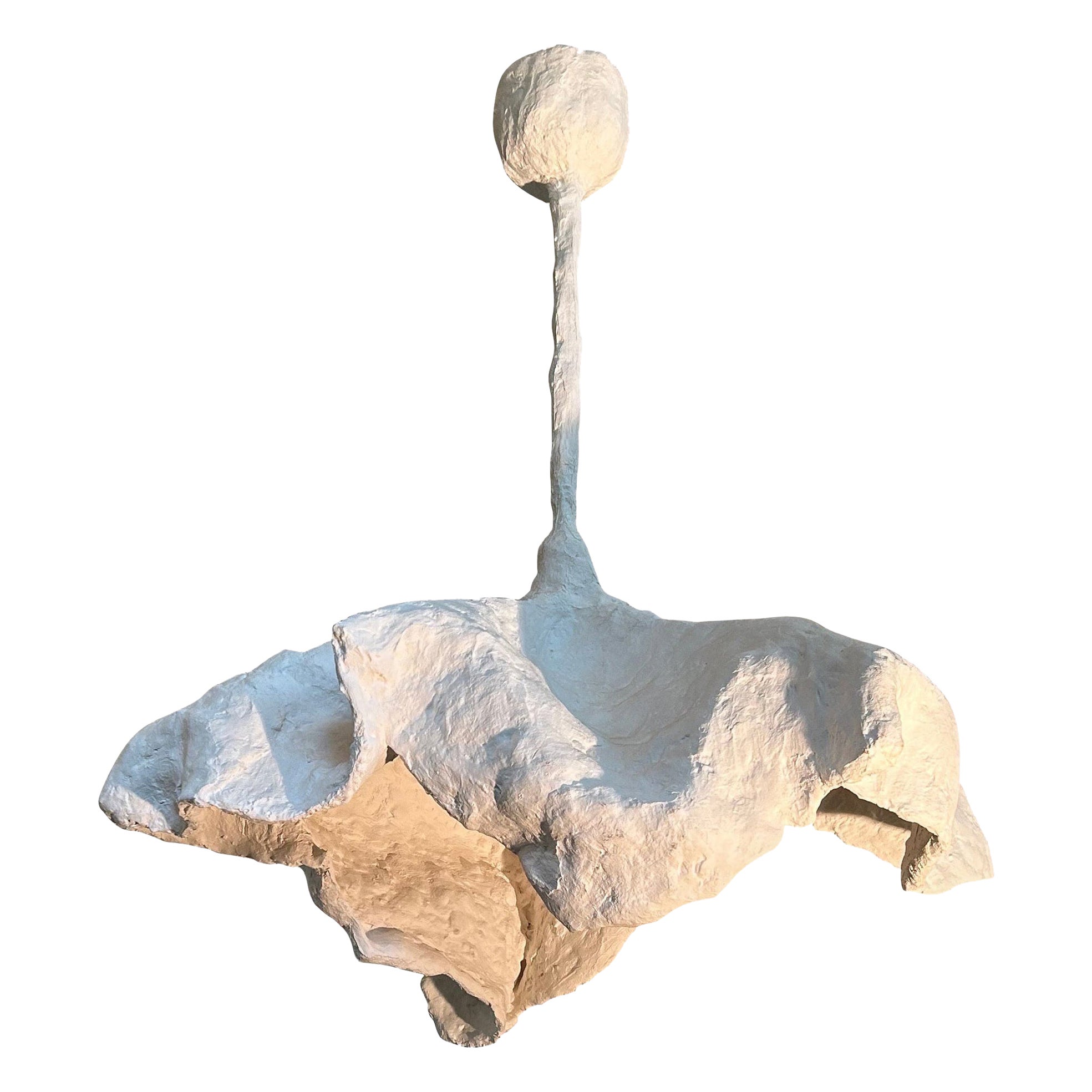 French Organic Modern Plaster Chandelier
