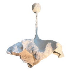 French Organic Modern Plaster Chandelier
