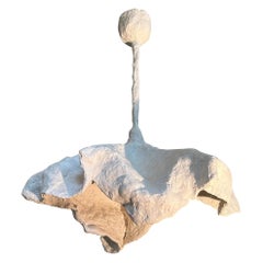 French Organic Modern Plaster Chandelier