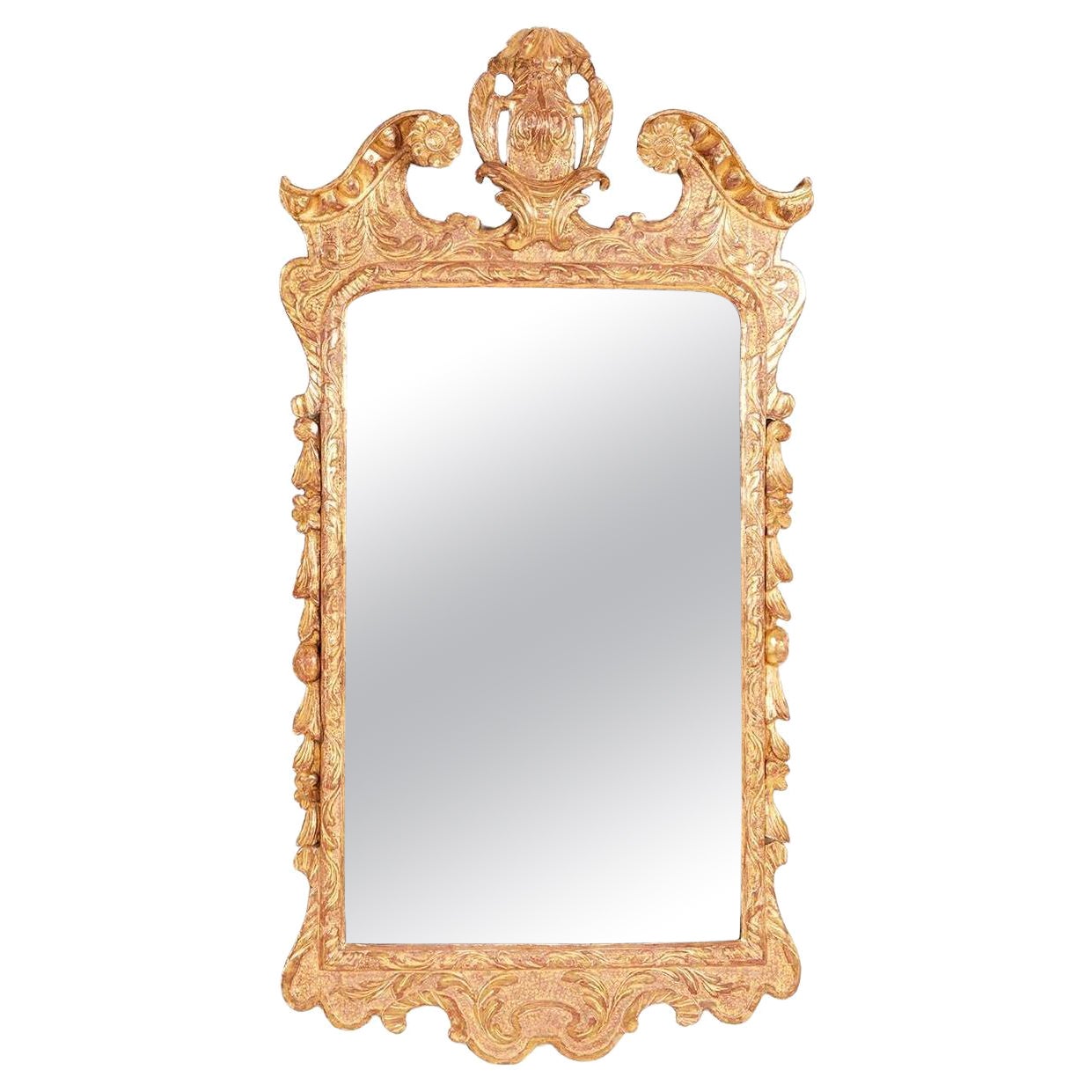 George II Carved Gesso and Gilt Mirror For Sale