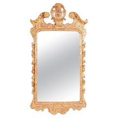 Antique George II Carved Gesso and Gilt Mirror