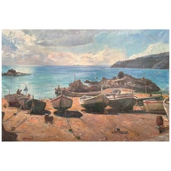 Italienische Coastline-Landschaft, Ölgemälde