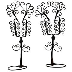 Antique Pair of French Wrought Iron Plant Holders