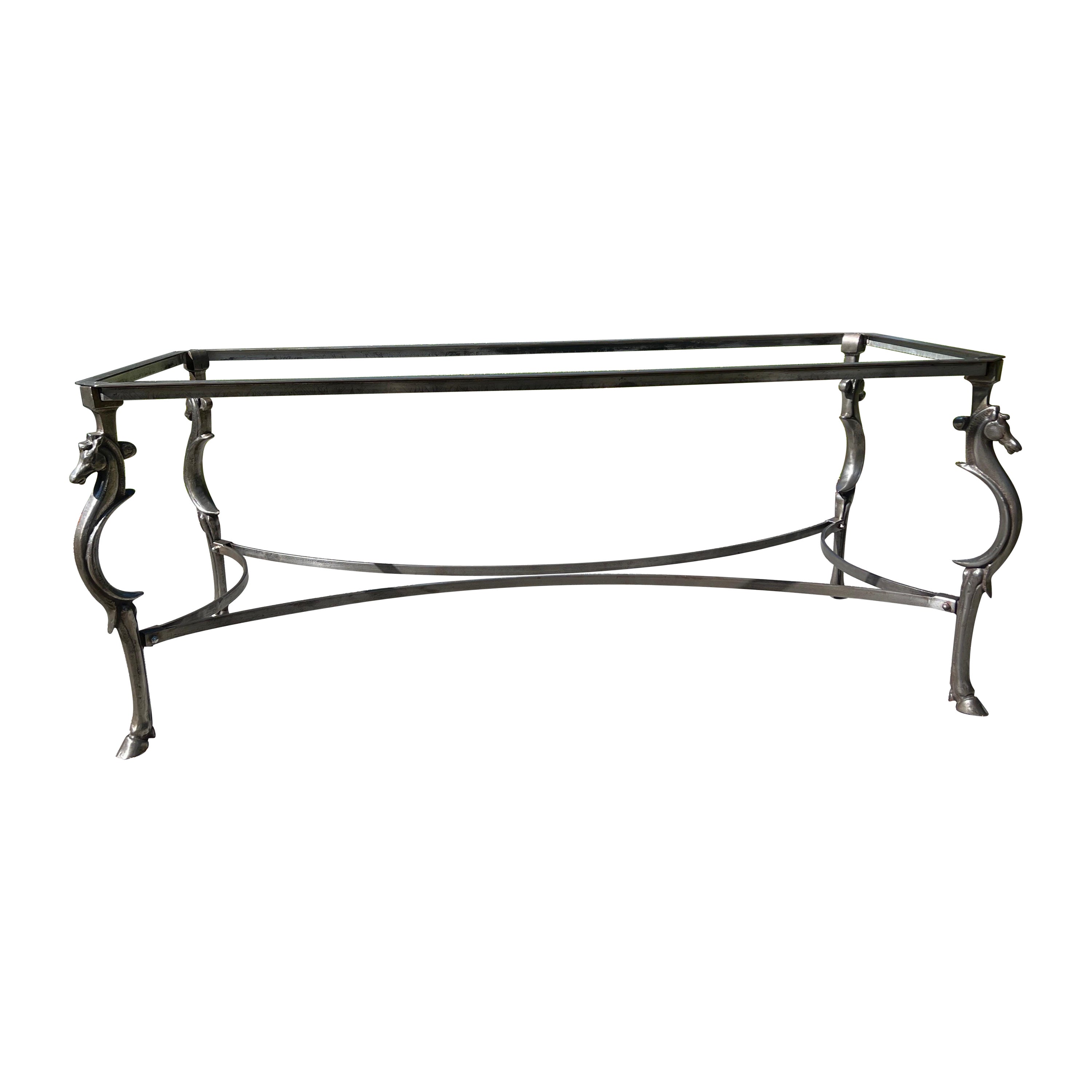 Mid Century, Italian Sculpted Steel Dining Table Attributed to Maison For Sale