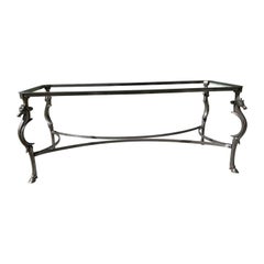 Vintage Mid Century, Italian Sculpted Steel Dining Table Attributed to Maison