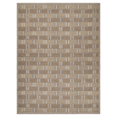Rug & Kilim's Teppich im skandinavischen Stil mit beige-braunem und grauem geometrischem Muster