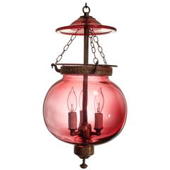 Red Globe Bell Jar Hall Lantern