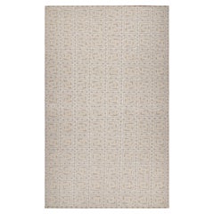 Tapis scandinave à motifs géométriques blancs et beige-brun de Rug & Kilim