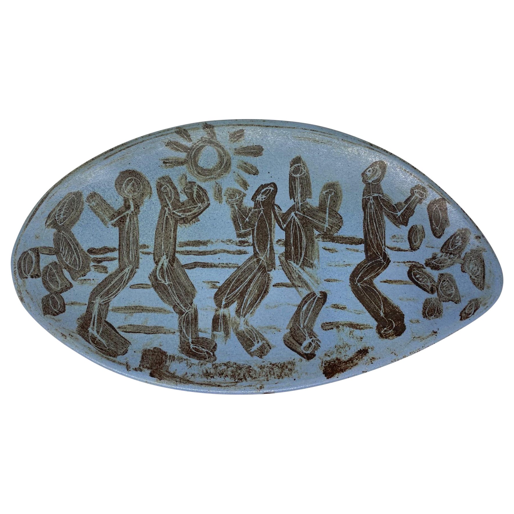 Post Modern Ceramic Figuration Libre Painted Bowl For Sale