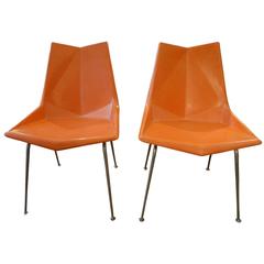 1950s Paul McCobb Fiberglass Origami Chairs