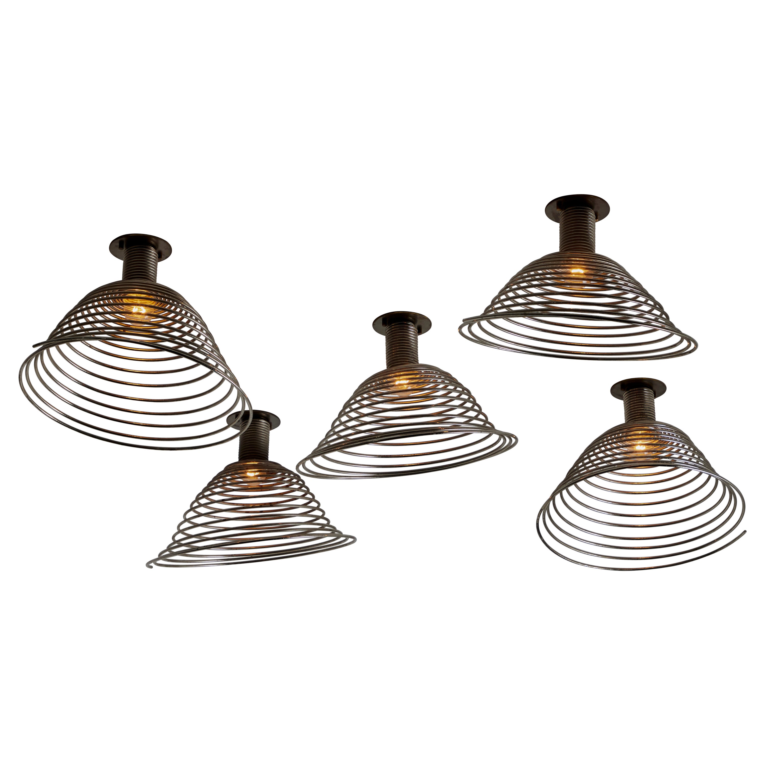 'Spirali' Ceiling or Wall Lights by Angelo Mangiarotti for Candle