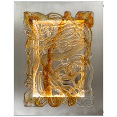 XX Century Italian Brutalist Illuminating Wall Art By Angelo Brotto