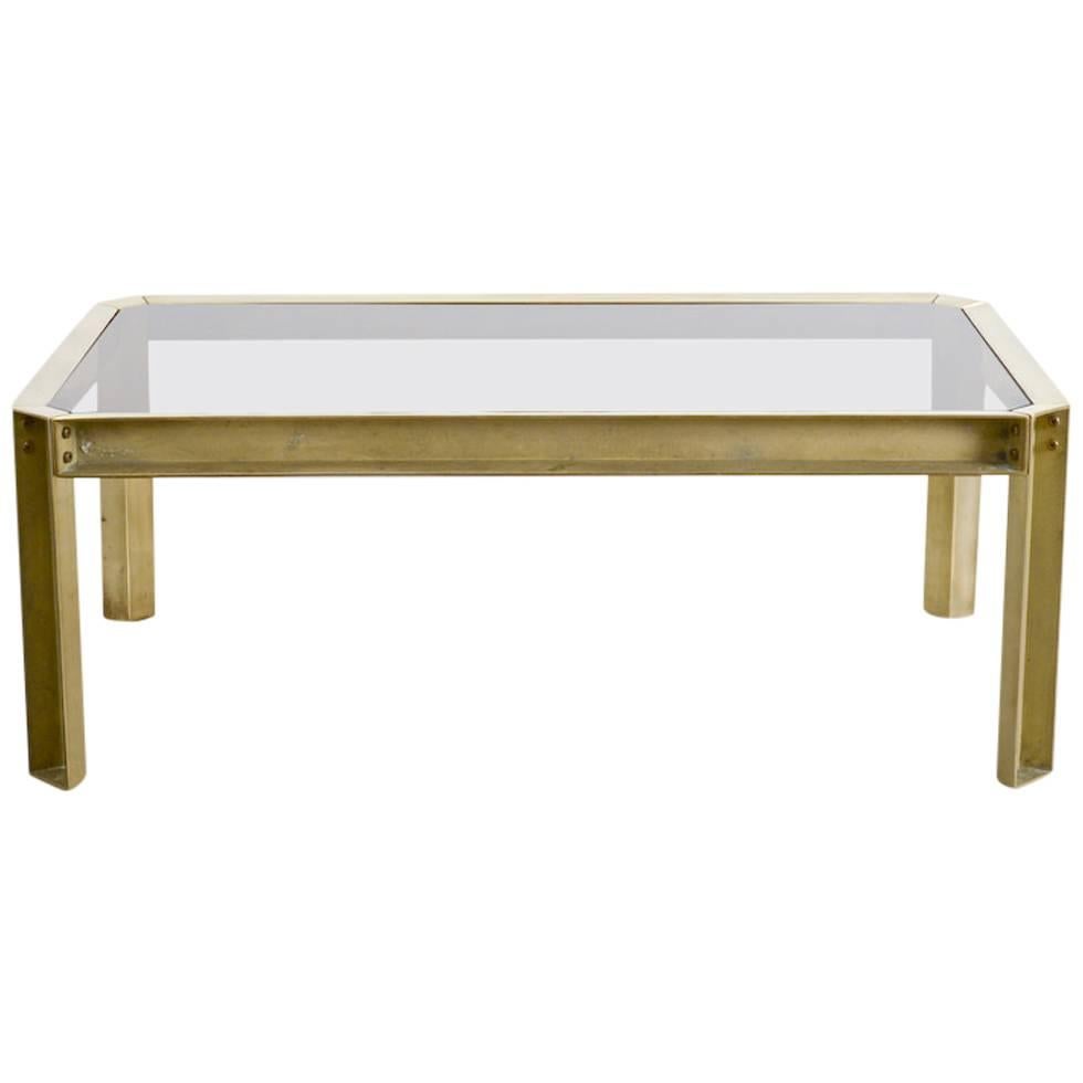 Solid Brass Coffee Table of the 1970s
