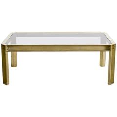 Solid Brass Coffee Table of the 1970s 1