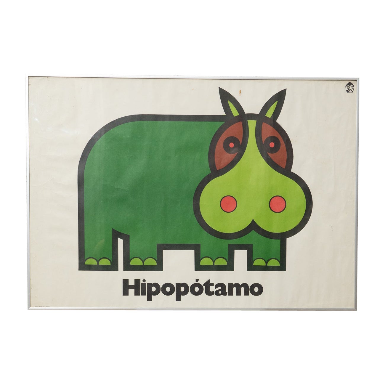 Vintage Kids Poster by Cruz Novillo: 'Hipopótamo', circa 1970