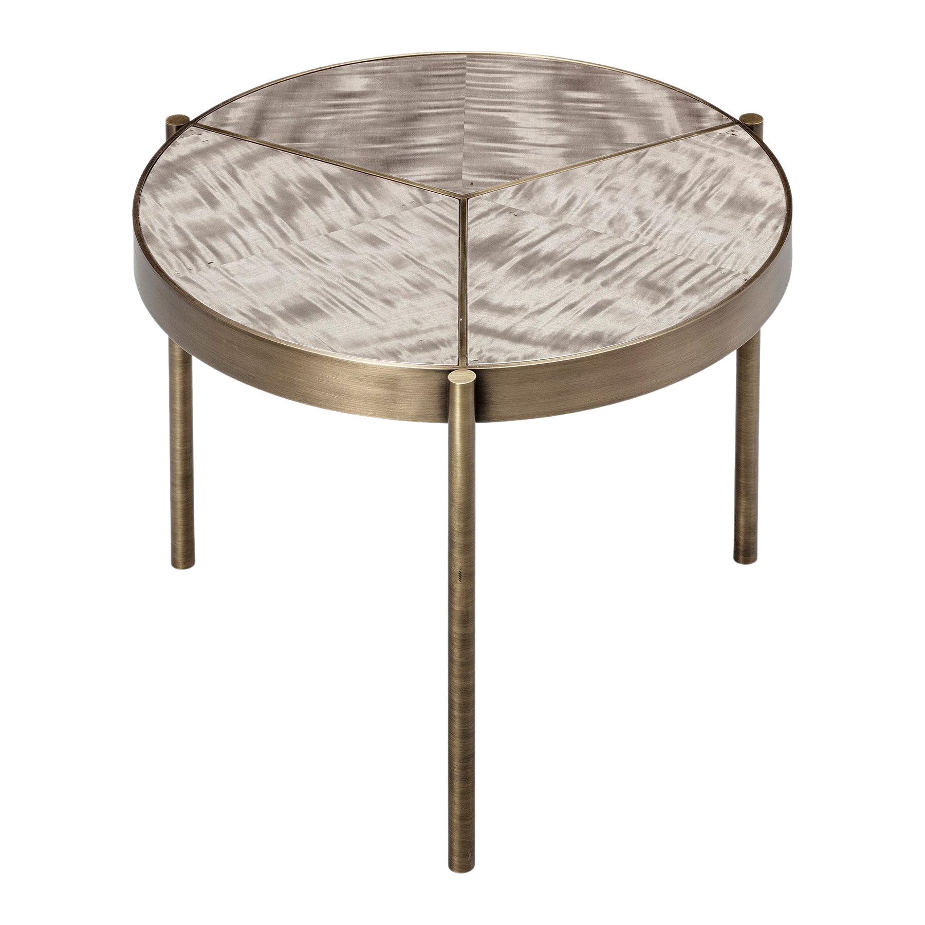 Ray Side Table, in Bronze and Marron VITA Marble Top, Handcrafted by Duistt For Sale