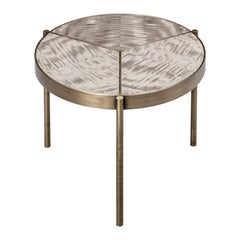 Ray Side Table, in Bronze and Marron VITA Marble Top, Handcrafted by Duistt