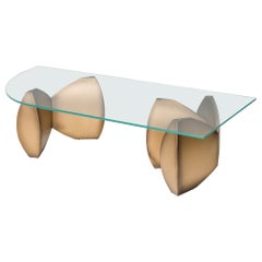 Massi Coffee table by Evan Lewis Inc, Bronze and Glass