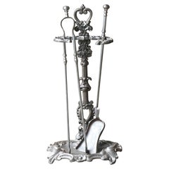 Anciens outils de cheminée Napoléon III, 19e siècle