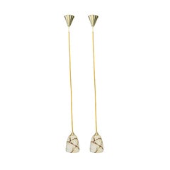 2 Art Deco Pendants vienna around 1930s with original glass shades
