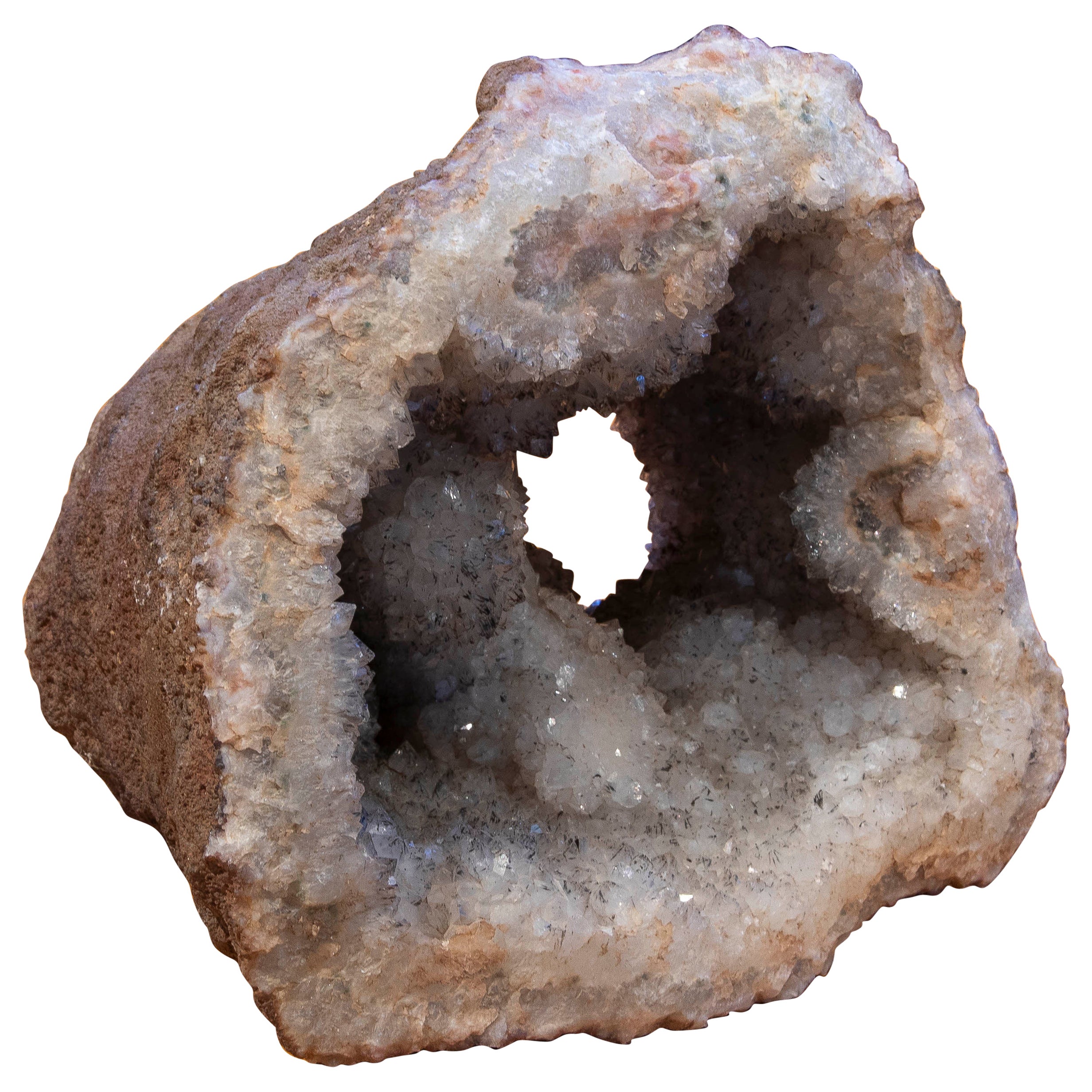 Natural Quartz Geode Decorative Object 