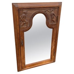 Armoire à miroirs sculptés pour jeu de boules, tableau de score