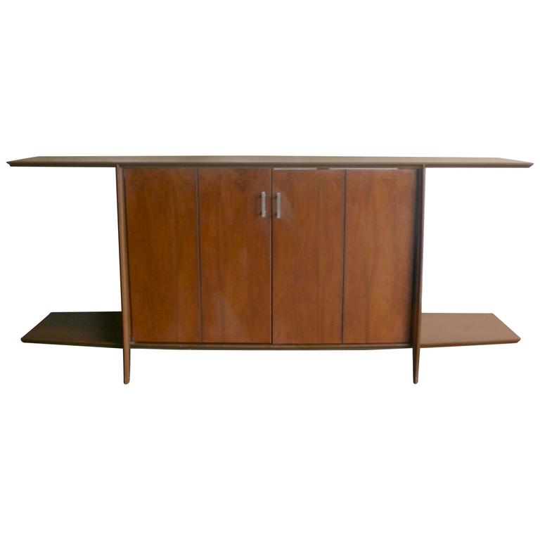 Jens Risom MidCentury Walnut or Sideboard For Sale at 1stdibs