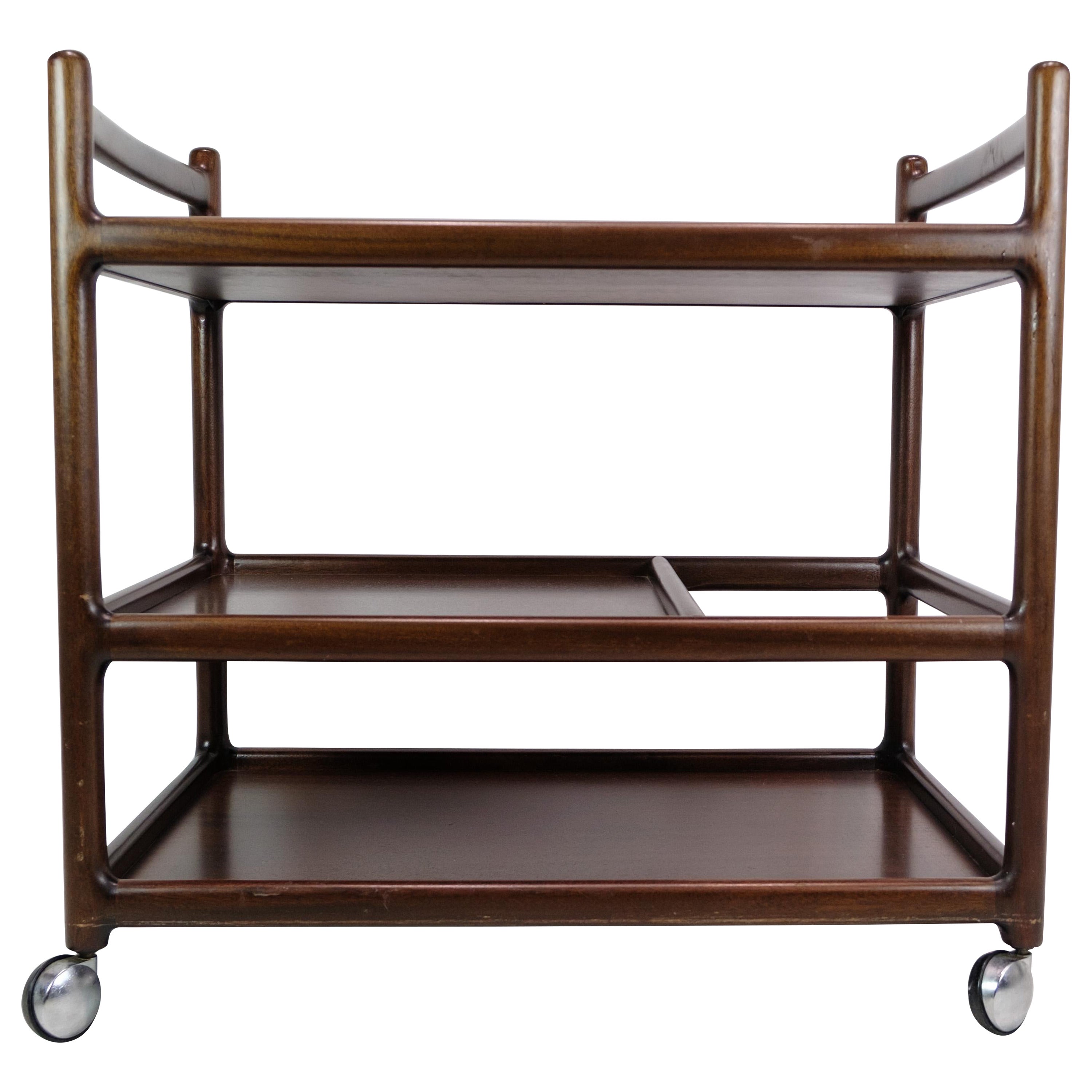 Serving Trolley Made In Mahogany By Johannes Andersen From 1960s For Sale